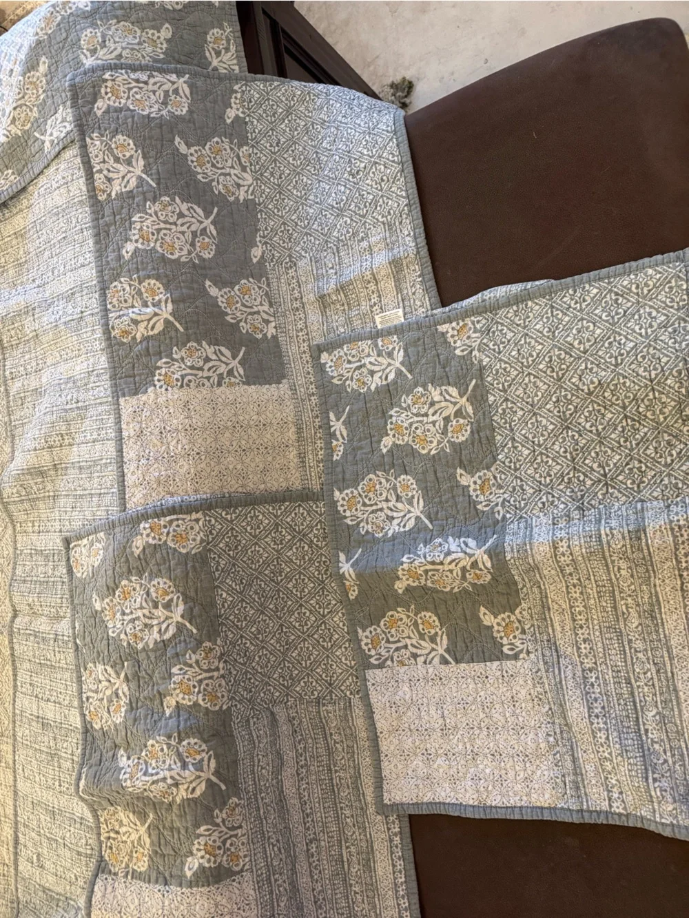 Sonoma Quilted Patchwork Bedspread in Sage and Cream